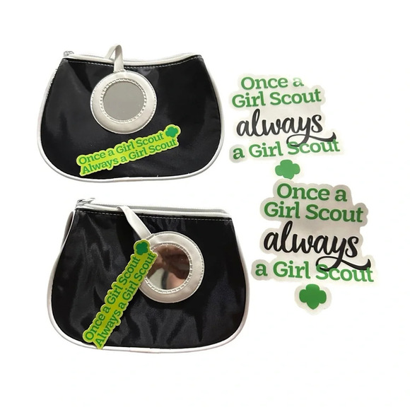 Girl Scout small bag with mirror and stickers 2 sets - Picture 2 of 2